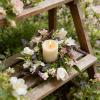 6 Pcs Mini Spring Tulips Candle Rings Wreaths Artificial Purple Lavender Small Pillar Holder Wreath Summer Floral Candle Holder Wreath for Farmhouse Porch Front Door Cabinets Table Decoration view 3