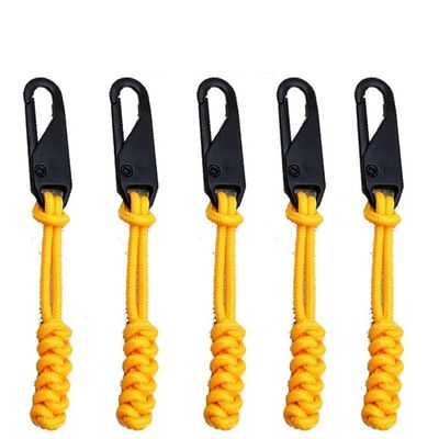 10 pcs Zipper Pulls, Nylon Cord Extension Zipper Pulls for Backpacks for Clothes, Backpacks Cord Fixer Zippers(Yellow)