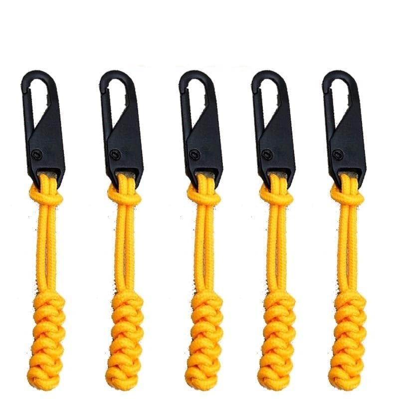10 pcs Zipper Pulls, Nylon Cord Extension Zipper Pulls for Backpacks for Clothes, Backpacks Cord Fixer Zippers(Yellow)