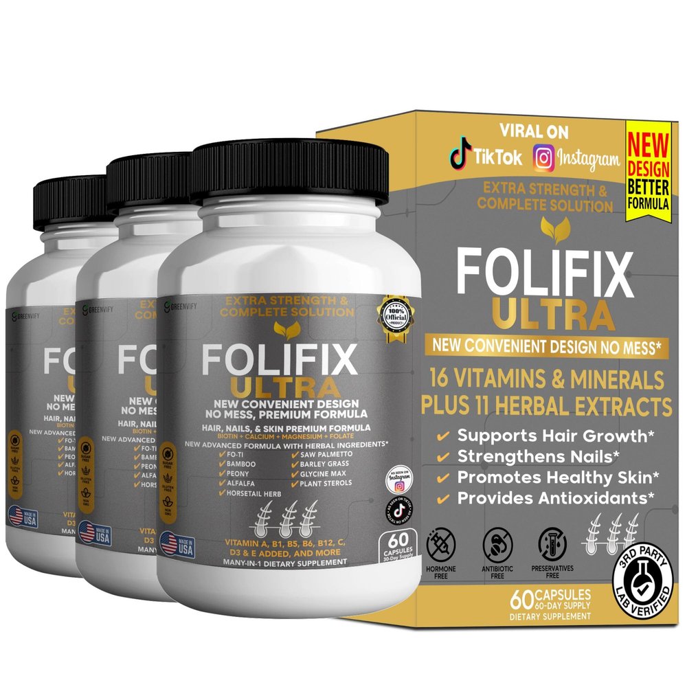 GREENVIFY FoliFix Ultra Hair, Nails & Skin Supplement (3)