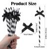 30Pcs Black Paper Straws for Drinking, Cute Black Bow Party Straws Bulk for Juice Coffee Tea Cocktail Milkshake view 2