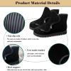 bumuam Diabetic Shoes for Men's Extra Wide, Warm Slip-on Winter Boots with Adjustable Closures, Comfortable Non Slip Walking Slippers for Elderly Men Black B 9 view 4