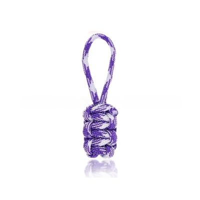 10 Pcs Zipper Pulls Nylon Rope Braided Zipper Extension Pendants Zippers Pull Tab Replacement for Backpack, Jackets(Purple-White)