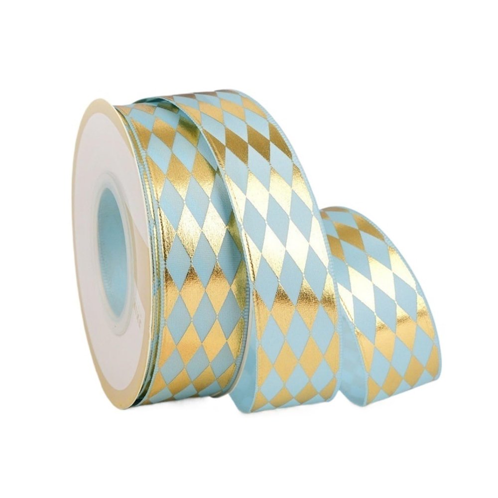 10 Yards Box Ribbon Diamond Hot Gold Satin DIY Hair Accessory Bouquet Ornaments Silk Holiday(Color 8)