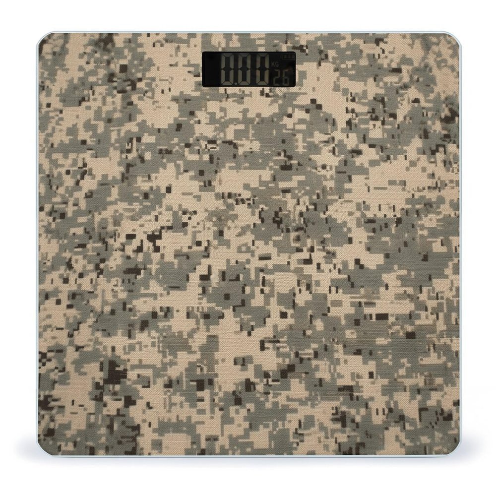 Army Digital Camouflage Bathroom Scale for Body Weight LCD Display Digital Bathroom Scale Tempered Glass Bathroom Weight Scales Fashion Smart Scales for Home Bedroom 400 Lb