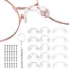 15 Pcs Eyeglasses Nose Pads, U Shaped Glasses Bridge Strap Pads Screw-in Soft Silicone Nose Pad for Glasses Sunglasses Eyewear 3 Sizes Includes Screws and Screwdriver