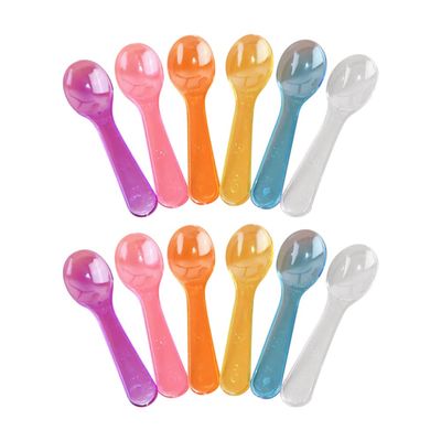 200 Pcs Mini Disposable Plastic Spoons Small Colorful Tasting Spoons Tiny Ice Cream Spoon Wedding Party Appetizer Spoons Sample Dessert Taster Spoons for Yogurt Pudding