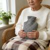 1.2L Grey Hot Water Bottle with Cover Leak Proof Thick Rubber Bed Warmer for Feet Back 4-6 Hour Heat Retention view 3
