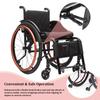 TRGCJGH Ultralight Aluminum Wheelchair, Self-propelled Adults Sports Chair, with Quick Release Rear Wheels and Anti-Tip Wheels(Red,15.7in Seat Width) view 3