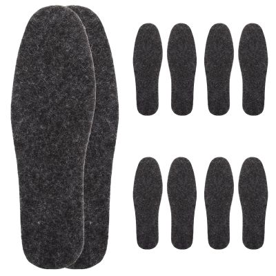 DONFAMDS Felt Warm Insoles for Women and Men 5 Pairs Pack Breathable Anti-Odor Wool Felt Shoe Inserts Winter Warm Foot Sole Cushions for Boots and Casual Shoes