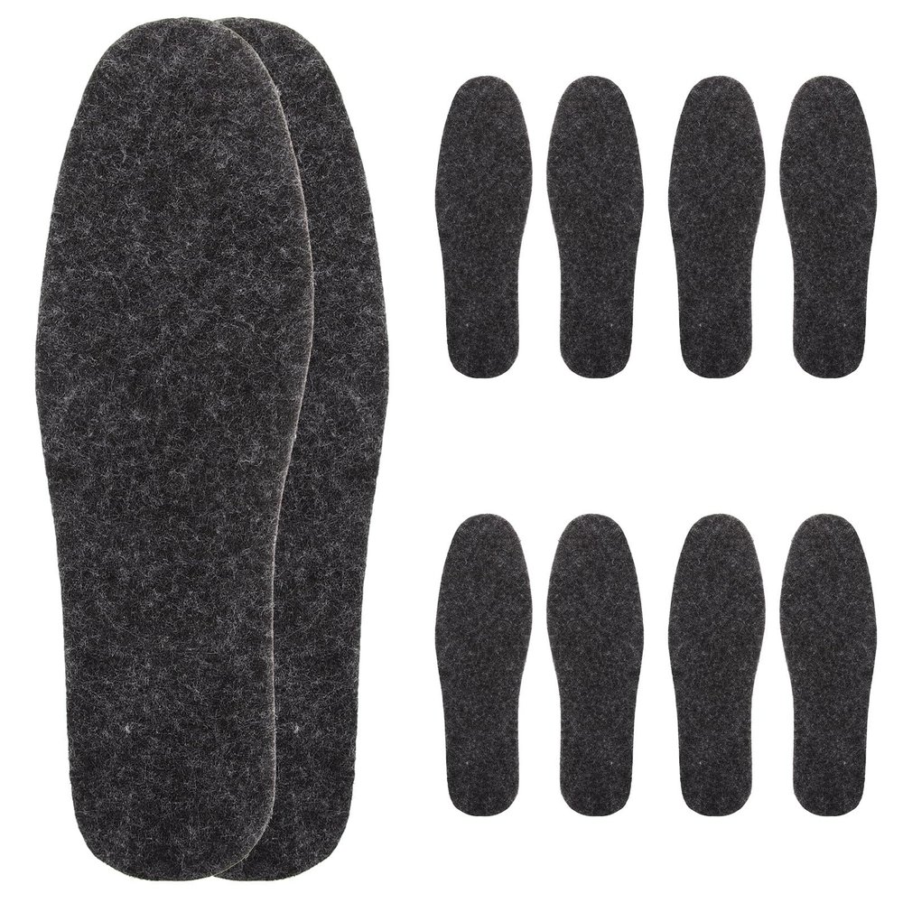 DONFAMDS Felt Warm Insoles for Women and Men 5 Pairs Pack Breathable Anti-Odor Wool Felt Shoe Inserts Winter Warm Foot Sole Cushions for Boots and Casual Shoes