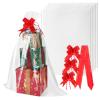 UPKOCH Large Cellophane Basket Bags 10pcs 75X100Cm Wrapping Bags with Red Bows for Holiday Basket Presentation and Mug Packaging view 1