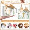 Moinchore 40 Pack Religious Baptism Party Favor Bag Small First Communion Gift Bag with Handle White Peony Cross Christian Paper Tote with Bow for Church Wedding Confirmation 5.5 x 2.4 x 4.7 view 2