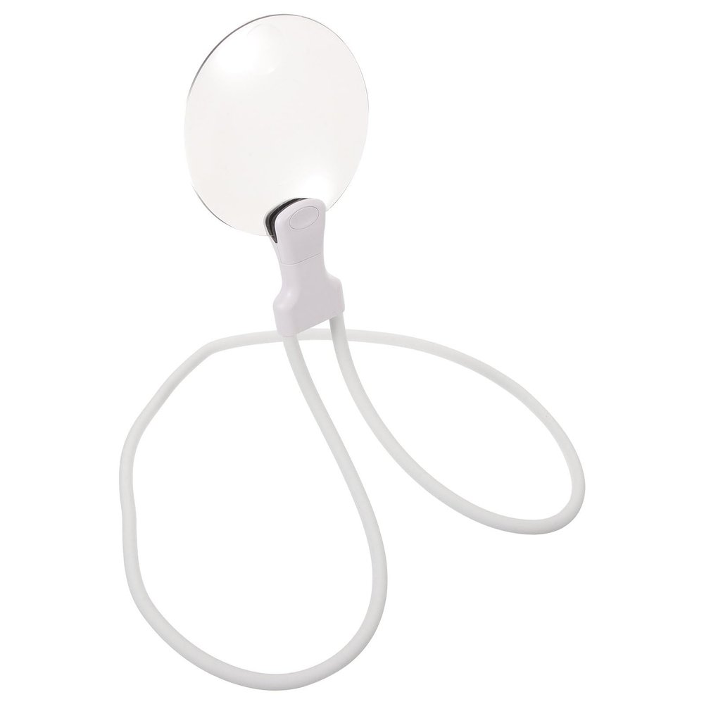 ERINGOGO Neck-Worn Reading Magnifier for Seniors and, White Hands-Free Magnifying Glass for Embroidery, Cross Stitch, Craft Work, and Book Reading