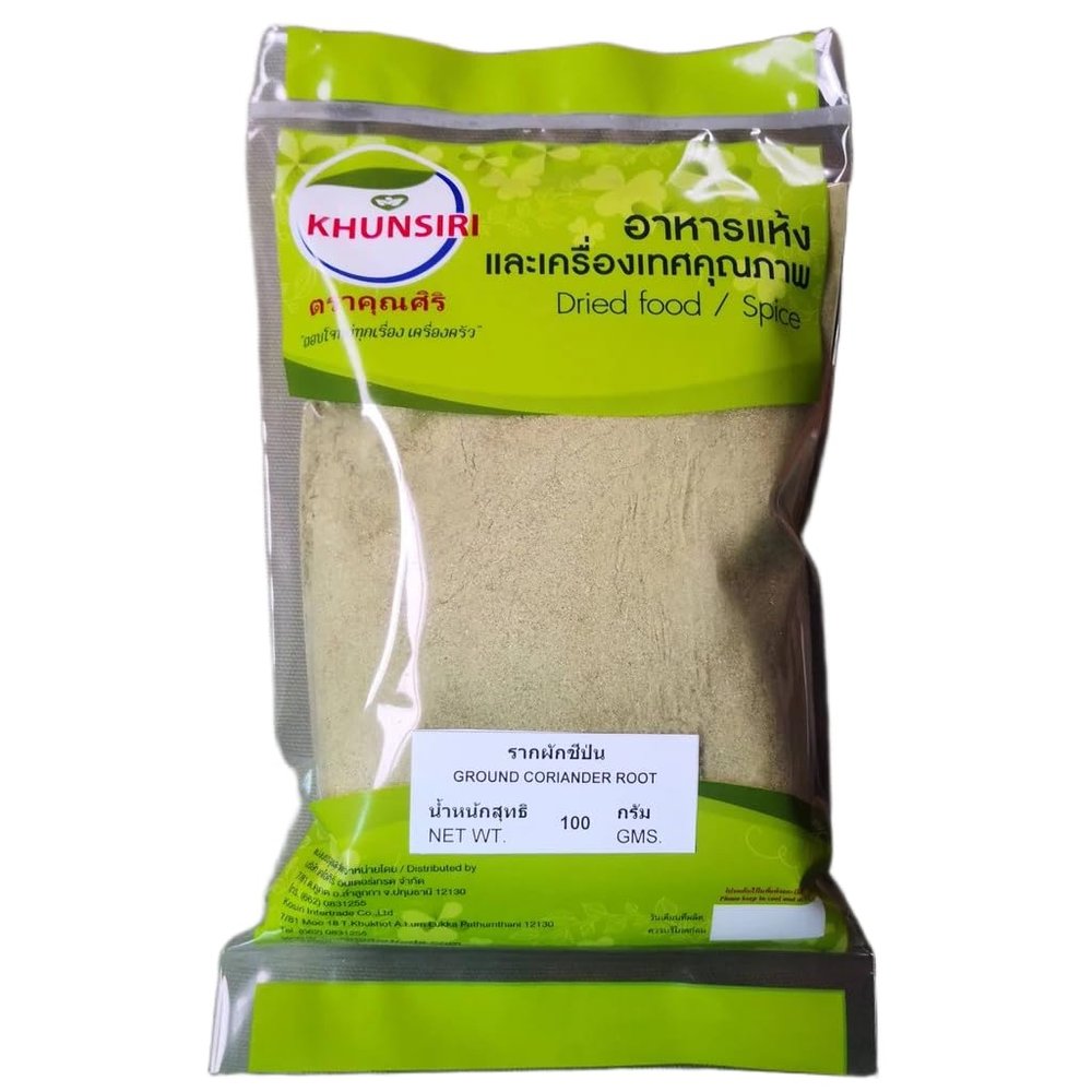 Premium Coriander Root Powder - 100% Pure Ground Cilantro Root - Aromatic Base for Curry Pastes, Marinades, and Soup Stocks (100g)