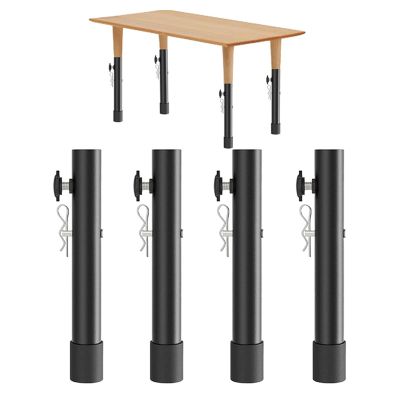 Yosoo Health Gear Adjustable Folding Table Risers Extenders - 4Pcs Stainless Steel Leg Extensions for Enhanced Height (Type A 17.3in(44cm))