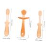TIDTALEO Silicone Toothbrush 3pcs Oral Cleaner Tongue Cleaner for Newborns Mouth Care (Fall Orange) view 2