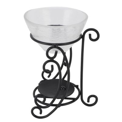 Yinhing Essential Oil Burner Handcrafted Metal Glass Vintage Design Aromatherapy Diffuser for Home Office Decoration Wax Warmer Tealight Candle Holder