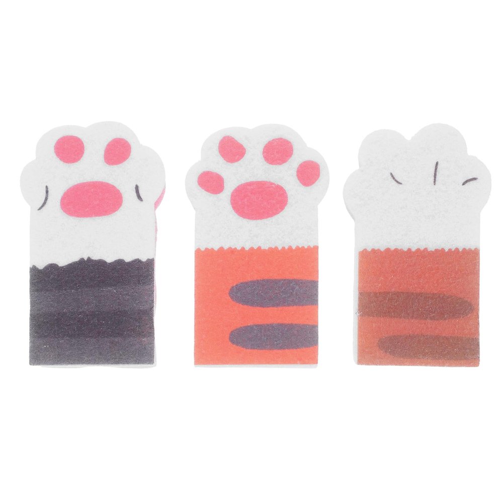 Alipis Cat Claw Sponge Scrubber 3pcs Thickened Kitchen Cleaning Sponges for Dishwashing and Pan Scrubbing Household Use Random Color Random Color