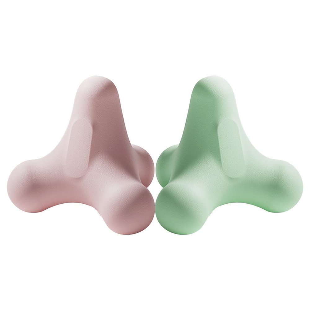 Hemobllo 2Pcs Myofascial Massage Balls Set for Sore Muscle Relief, Portable Back and Neck Massagers, Soft Pastel Pink and Pine Green Fascia Release Therapy Balls for Fitness and Muscle
