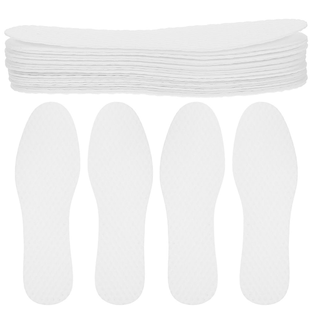 POPETPOP Replaceable Breathable Shoe Insoles 20 Pairs Thin Disposable Paper Insoles for Hiking Running Sports Shoes Men Women Size 41