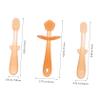 HONMEET Silicone Toothbrush 3pcs Tongue Cleaner Soft Small Oral Care for Babies Gum Cleaning Fall Orange view 2