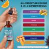8-in-1 Immune Support Liquid Drops Elderberry, Turmeric Curcumin, Echinacea, Ginger, Vitamins C & D3, Zinc & B6 Fast-Absorbing Immune & Antioxidant Support Vegan, Non-GMO 2 oz view 2