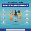 8-in-1 Immune Support Liquid Drops Elderberry, Turmeric Curcumin, Echinacea, Ginger, Vitamins C & D3, Zinc & B6 Fast-Absorbing Immune & Antioxidant Support Vegan, Non-GMO 2 oz view 4