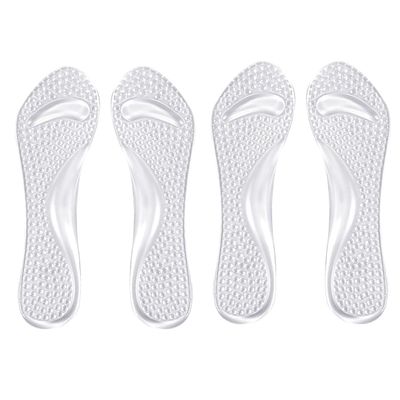 COLLBATH Gel Insoles 2 Pairs Foot Arch Support Cushions Non-Slip High Heel Shoe Pads Massage Inserts for WomenS Sandals and Pumps