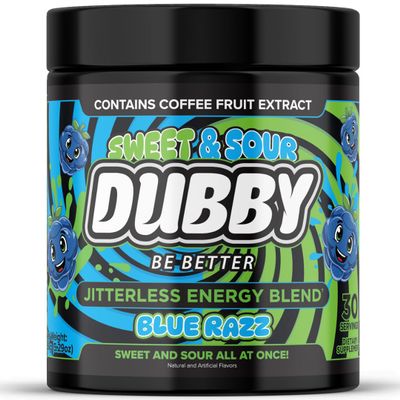 Dubby - Gamer Energy Drink Powder for Gaming - Sugar Free Energy Drinks, Nootropics Jitter-Free Natural Energy Powder, Sweet and Sour Blue Razz Raspberry Flavor, 30 Serving, 5.61 Ounces (Blue Razz)