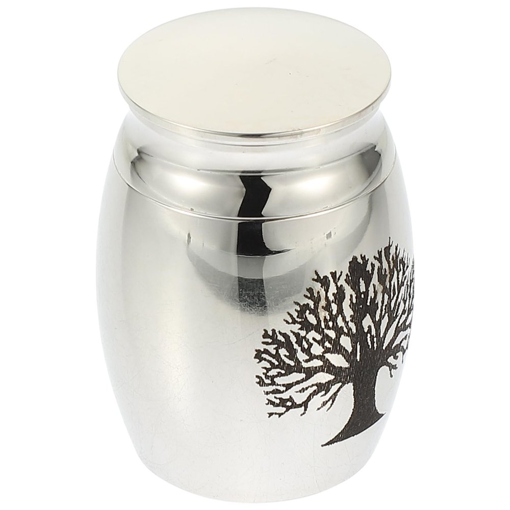 BIUDECO Metal Pet Urn Cremation Container Bone Ash Casket Stainless Steel Mini Pet Cinerary Urn for Dog Ashes Keepsake Memorial and Loved Ones