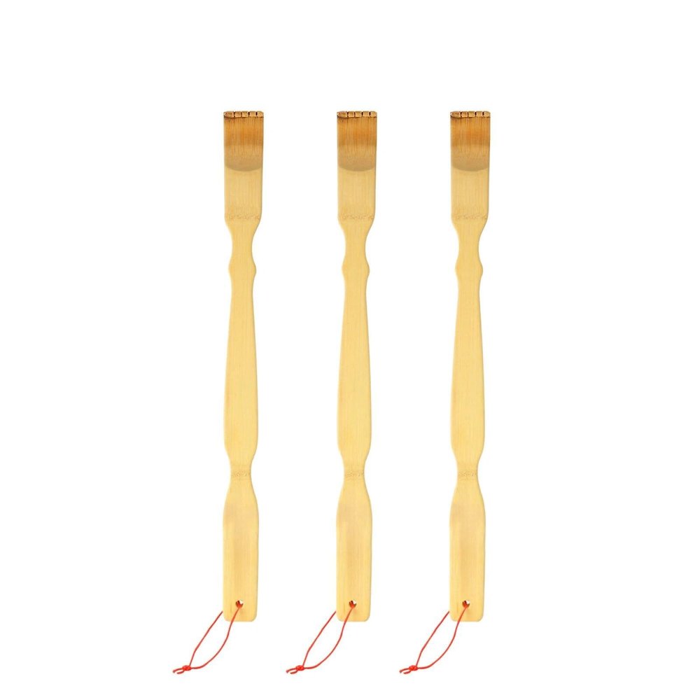 3pcs Long Handle Back Scratcher Natural Bamboo Pick Itch Relief Handcraft Tools