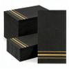 150 Pack Black and Gold Paper Napkins Black Napkins Disposable Gold Line Dinner Napkin Black Cocktail Napkins Decorative Guest Napkin Hand Towels for Bathroom Wedding Graduation Party Decorations view 1