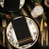 150 Pack Black and Gold Paper Napkins Black Napkins Disposable Gold Line Dinner Napkin Black Cocktail Napkins Decorative Guest Napkin Hand Towels for Bathroom Wedding Graduation Party Decorations view 2