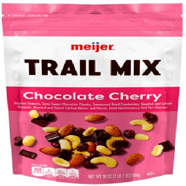 Chocolate Cherry Roasted Peanuts, Semi-Sweet Chocolate Chunks, Sweetend Dried Cranberries, Roasted and Salted Cashew Halves and Pieces, Dried Montmorency red Tart Cherries Trail Mix (1 Bag, 18 oz.)