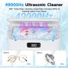Dental Ultrasonic Retainer Cleaner, Retainer Cleaner for Dentures,Mouth Guard,Jewelry,Eyeglasses,Toothbrush Heads,Ultrasonic Dentures Cleaner with 4UV-C,49kHz Professional Ultrasonic Cleaner Machine view 3