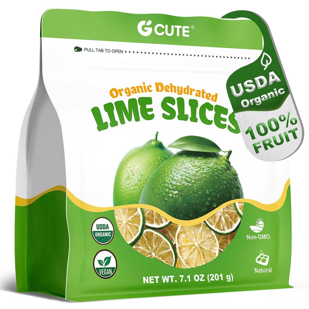 Organic Dehydrated Limes Slices 7.1 Oz | Natural & No Additives No Sugar Added Dried Fruit for Cocktails Garnish, Baking, Cooking, Tea, Drinks & Simmer Pot | Dry Lime for Crafts, Potpourri & Decor (Cake Decoration)