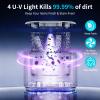 Ultrasonic Retainer Cleaner Machine, 50kHz Dental Cleaning Pod with 4 LED for Night Guards, Braces, Aligners, Toothbrushes, Mouth Guards, Jewelry, 340ml Rechargeable Ultrasonic Denture Cleaner view 2