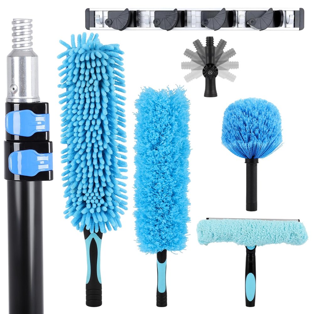 20 Foot High Ceiling Fan Duster for Cleaning (with 5-12ft Extension Pole)