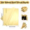 200 Sheets Gold Tissue Paper 14 x 20 Inches, Tissue Paper for Gift Bags, Gift Tissue Paper Bulk for Art, DIY Crafts, Packaging, Storage, Weddings, Birthday, Valentine's Day, Baby Shower (Gold, 200P) view 2