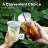 Fit Meal Prep 200 Pack 16 oz Plastic Iced Coffee Cups with Flat Lids and Clear Straws, Disposable Clear Cup, BPA Free Cup for Party, Smoothie, Cold Drinks, Juice, Milkshake, Bubble Boba, Tea view 4