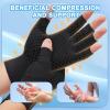 Arthritis Compression Gloves,Compression Gloves,Fingerless Glove Carpal Tunnel Wrist Brace Knit Glove Unisex (L,Black2) view 4