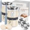 Sour Dough Starter Jars 2 Pack, Sourdough Jar Wide Mouth, Sourdough Starter Kit, Sour Dough Starter Kits, Sourdough Bread Baking Supplies, Sourdough Kit Starter Jar 2 Pack, Sourdough Jars Airflow Lid view 1