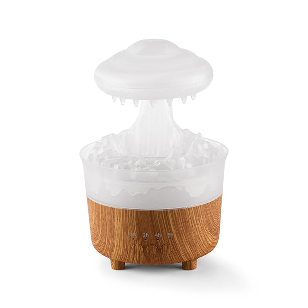 7-Color Led Rain Cloud Humidifier With Water Drip Effect, Mushroom Essential Oil Diffuser 230Ml Capacity, Adjustable Mist & Light for Home Bedroom Sleeping Relaxing