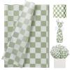 UNIQOOO 60 Sheets Checkered Tissue Paper Sage Green Gift Wrapping Paper Art Craft Paper for DIY Crafts Wedding Birthday Baby Shower Party Decorations, 20x 14 Inch view 1