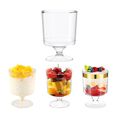 100 Pack Clear Plastic Parfait Cups, 5 Oz Disposable Dessert Containers for Fruit, Ice Cream, Mousse, Pudding, and Party Snacks