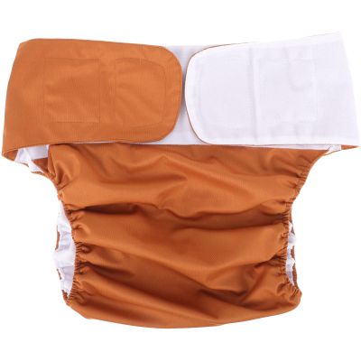 Abaodam Washable Adult Diaper for Elderly, Reusable Leakproof Urinal Pant with Breathable Fabric, Anti-Leak Protective Briefs for Hospital and Home Use, Brown Size 13-38 Inches