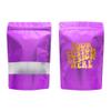 100PCS Customized Resealable Packaging Bag with Clear Windows Stand Up Foil Mylar Bag Reusable Smell-proof Bag for Small Business (Purple, 10 * 15 * 5.6CM/4.0"*6.0"*2.2"-100PCS) view 1