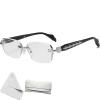 Stylish Anti-Blue Light Rimless Reading Glasses, Rimless Blue Light Glasses, for Women Men (Silver,+300) view 1