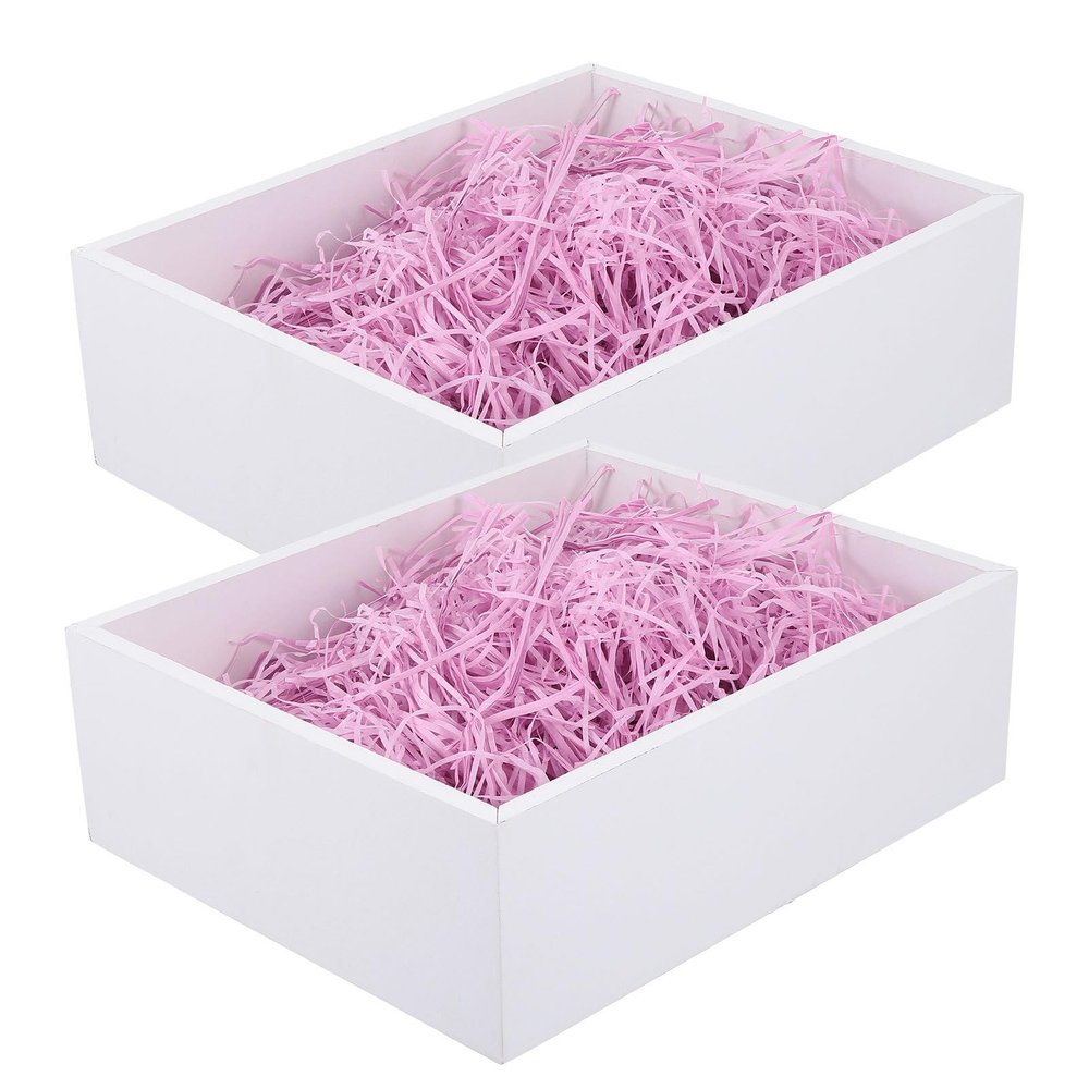 DECOMELODY Decorative Raffia Shredded Paper 2Pcs 120G Pack Wrinkling Silk Paper Filler for Candy Boxes Basket Filling Party Decor in Burgundy